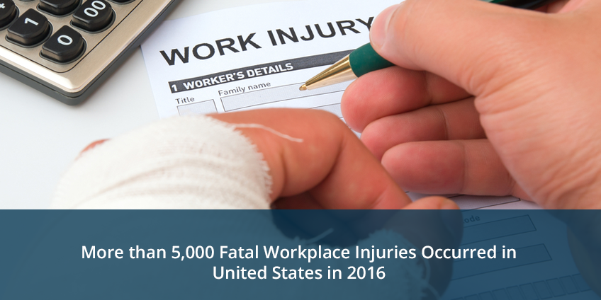 More than 5K Fatal Workplace injuries occured in US in 2016.